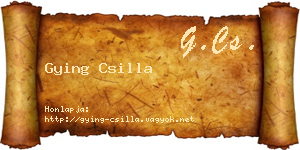 Gying Csilla névjegykártya